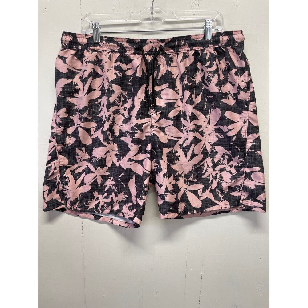 Zella Men's Swim Trunks Size Large - Has Lining - Gray & Pink Colorway Swimsuit